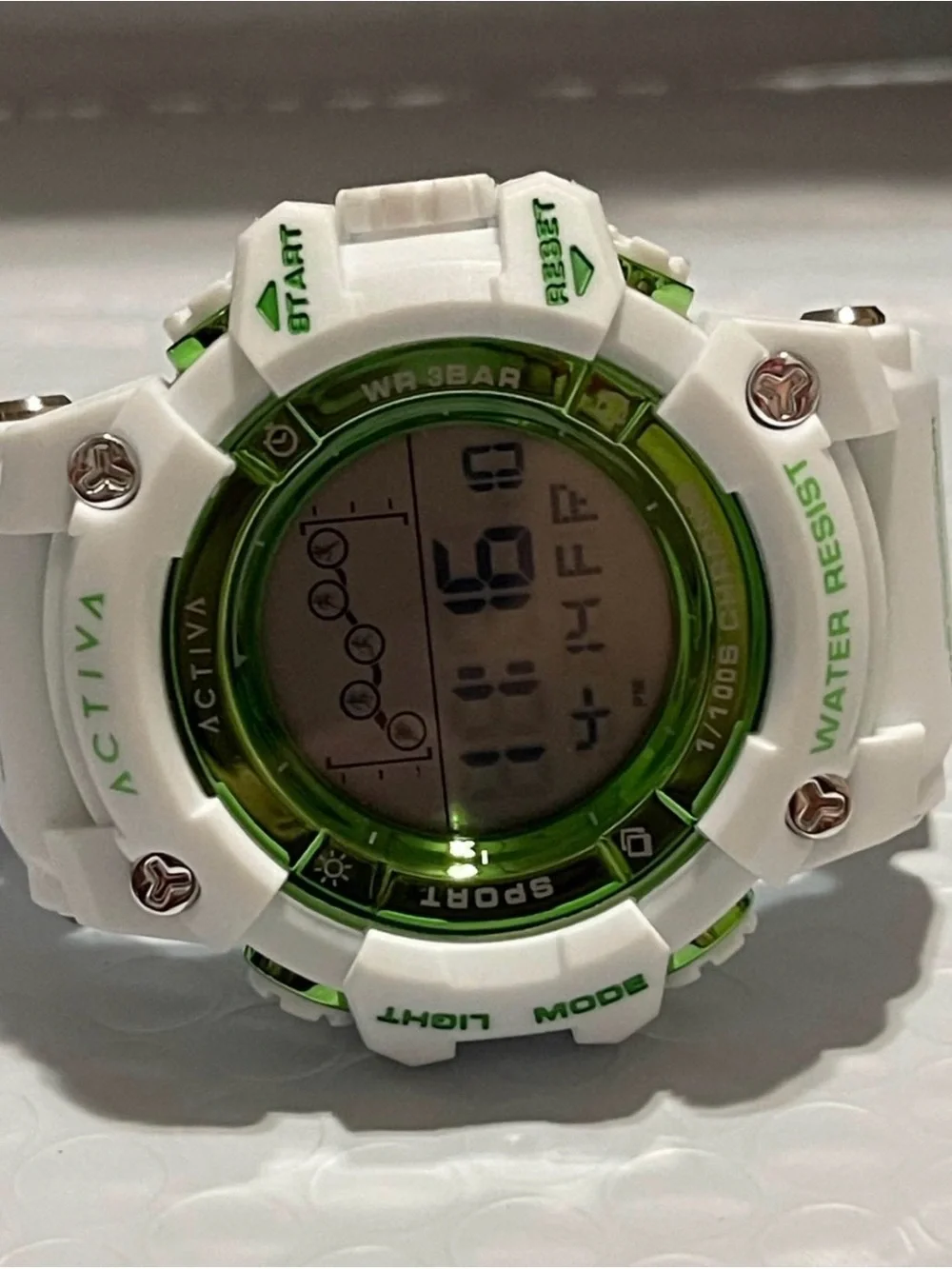 Activa Digital Essentials Unisex 50mm White and Green Tone Case
